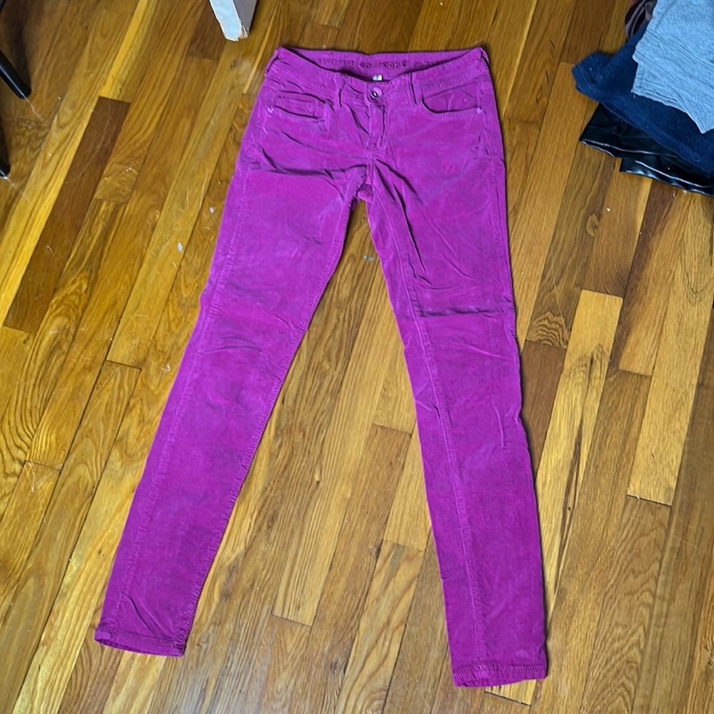 Crazy Sexy Cool Dollhouse Hot Pink Suede Skinny Jeans Size 3